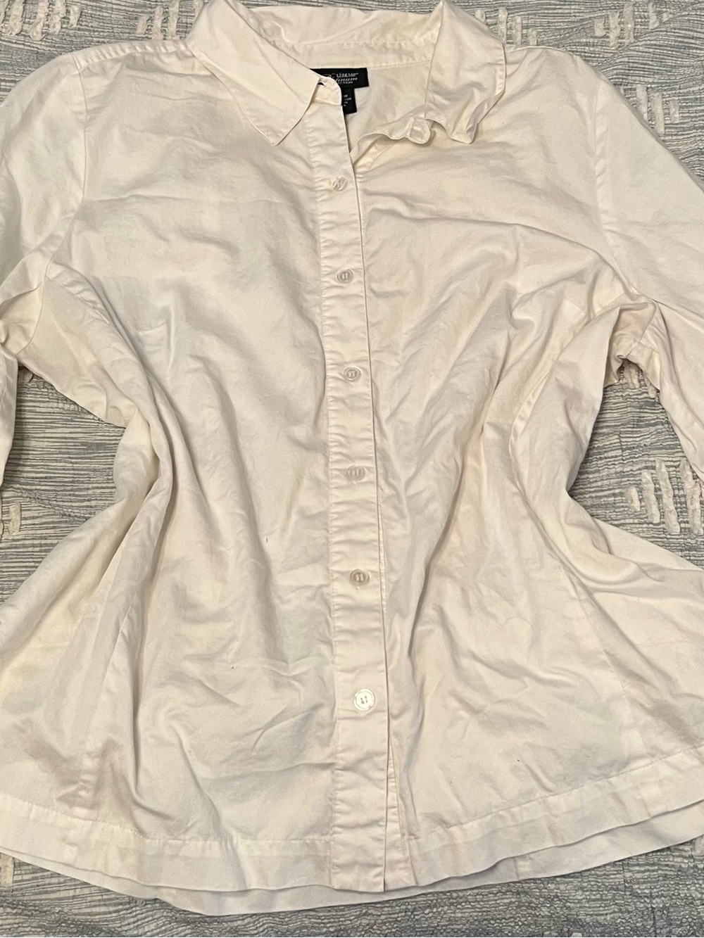 Liz & Me Cream Cotton Button-Up Shirt